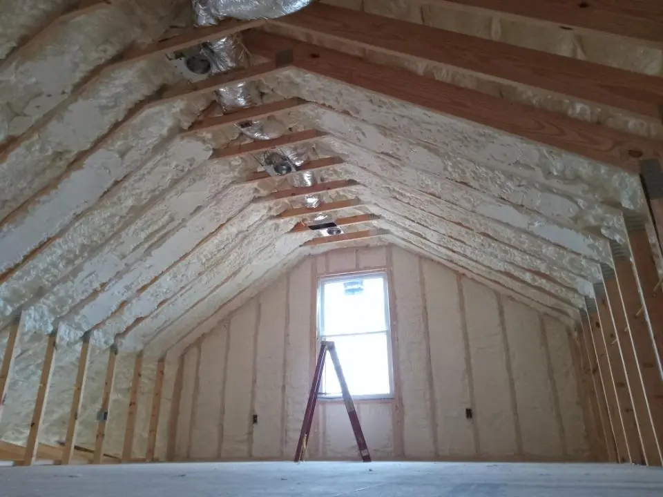 Spray foam roofing application for Crawl Space Insulation project in Upper Dublin